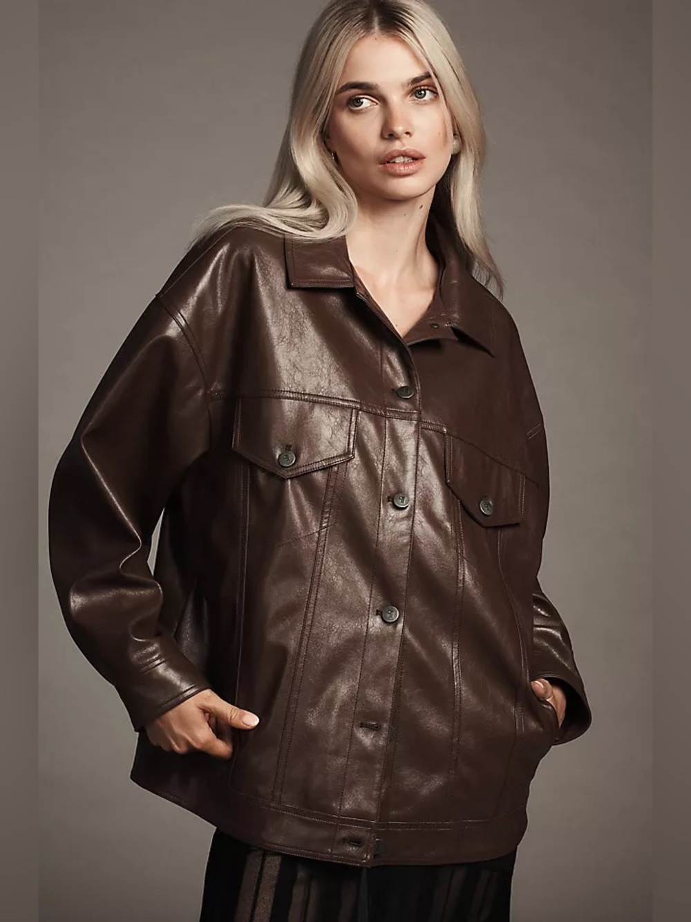 $160 SOLD OUT Pilcro Faux Leather Boyfriend Shacket